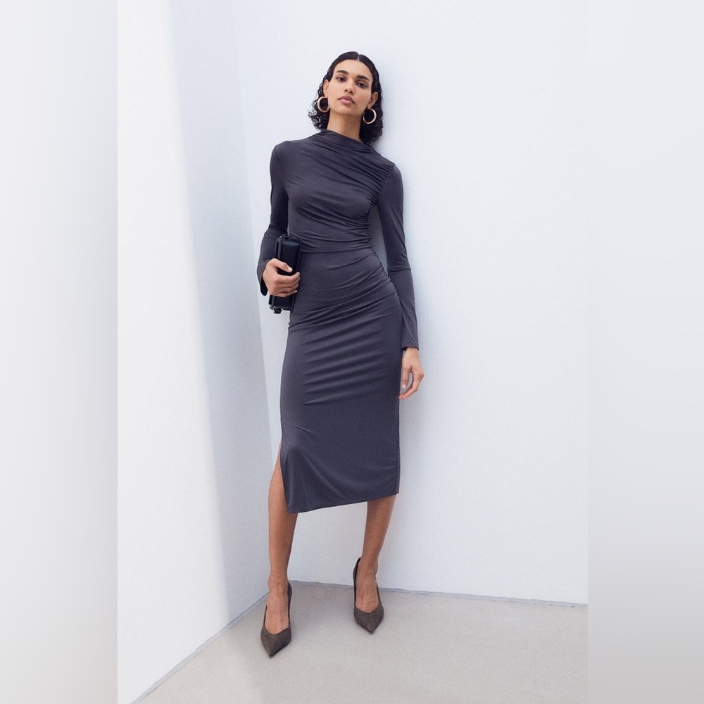 New H&M Draped Jersey Dress, XL